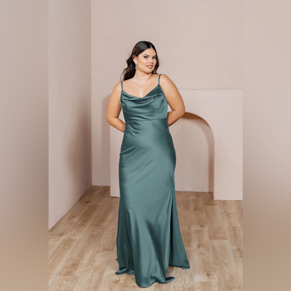 Revelry Skye Satin Dress - Eucalyptus
